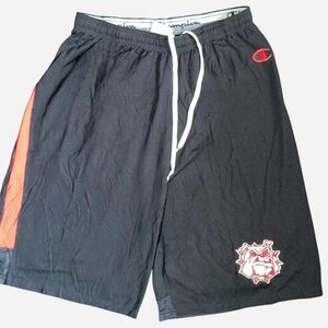 Champion Men's Georgia Bulldog College Black Basketball Shorts with Red Stripe